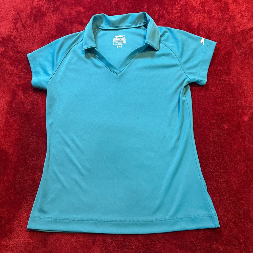 Slazenger Golf Girls Tea V-Neck Short Sleeve Polo Shirt Size Medium‎